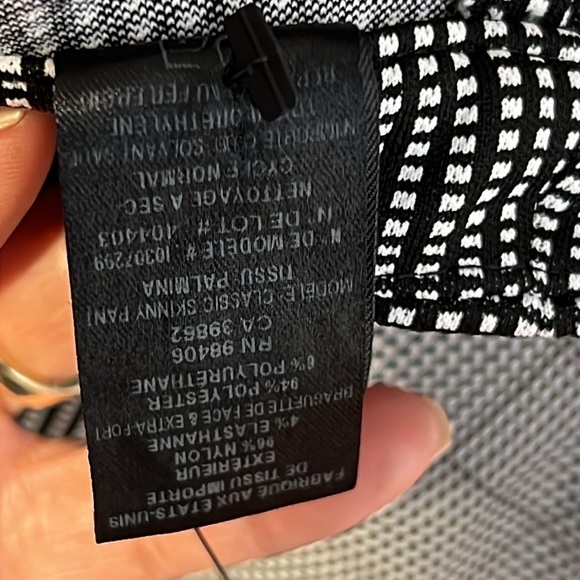 Theory Womens Black Cream Houndstooth Classy Fit Skinny Pants Size 00 - Picture 11 of 15